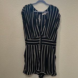 Loft: black and white plus size romper